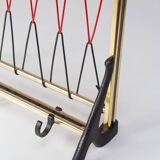 1950s Gold Aluminum Wall Coat Rack with Shelf (59.5 cm)