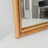 Miroir vintage en bambou années 60 65*45cm
