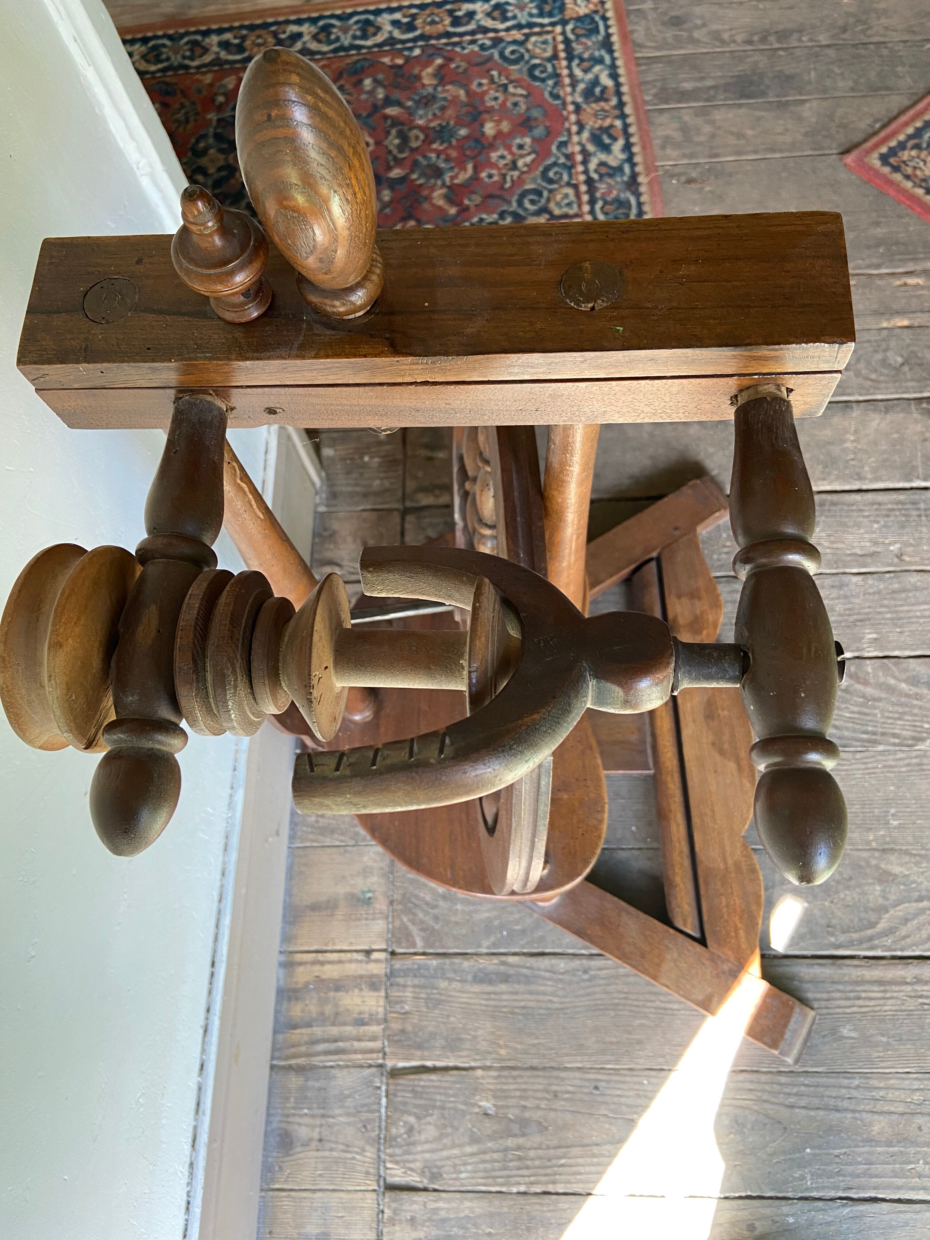 Wooden spinning wheel