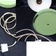 Lampe de table industrielle vintage abat-jour vert aluminium et base, teinte et cou flexibles
