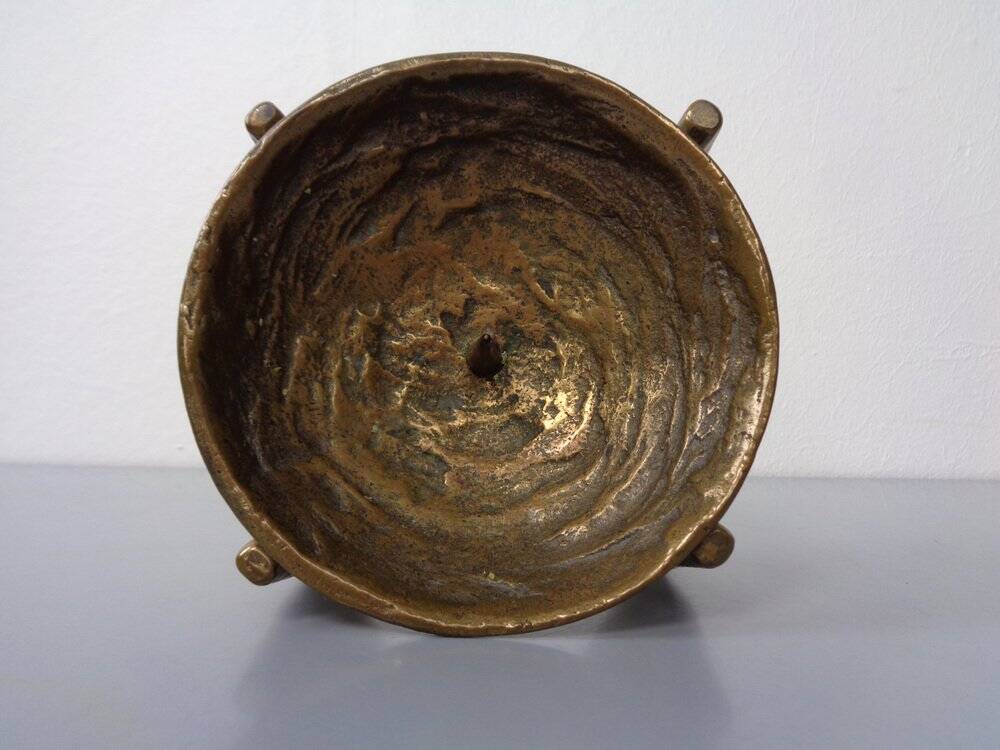 Brutalist Bronze Candleholder by Michael Harjes, 1960s