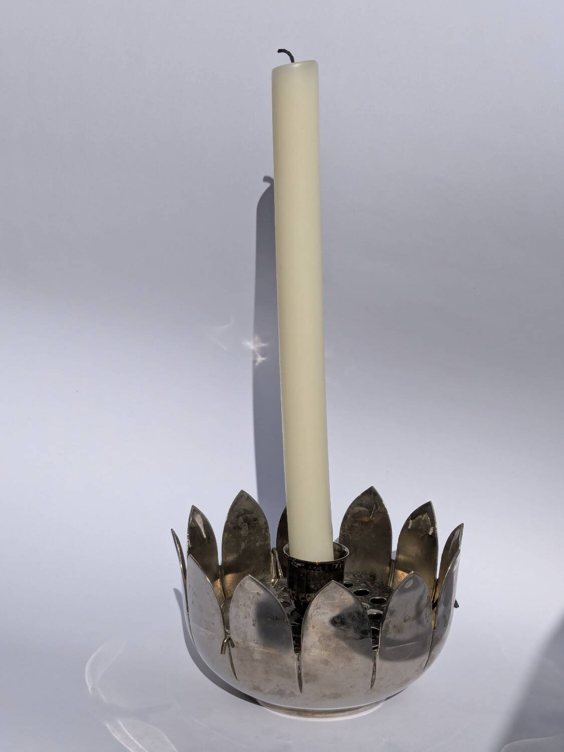 Vintage flower spike lotus candle holder
