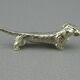 Set of 6 silver metal knife holders with basset dachshund dogs