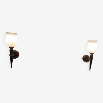 Pair of arlus torchlight sconces 1940/50