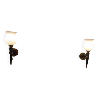 Pair of arlus torchlight sconces 1940/50