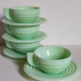 Four Art-Deco opaline cups