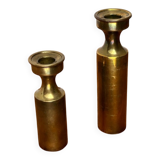 Danish brass candle holders from the mid-century by Boyes Metalkunst, 1960s, set of 2.