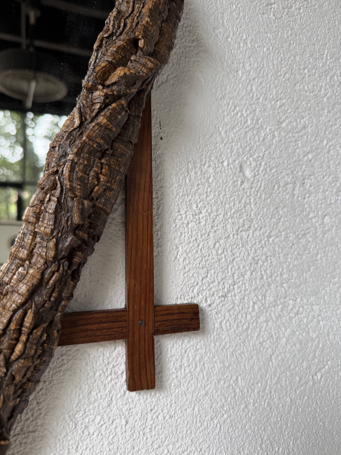Rustic mirror wood 1900 folk art