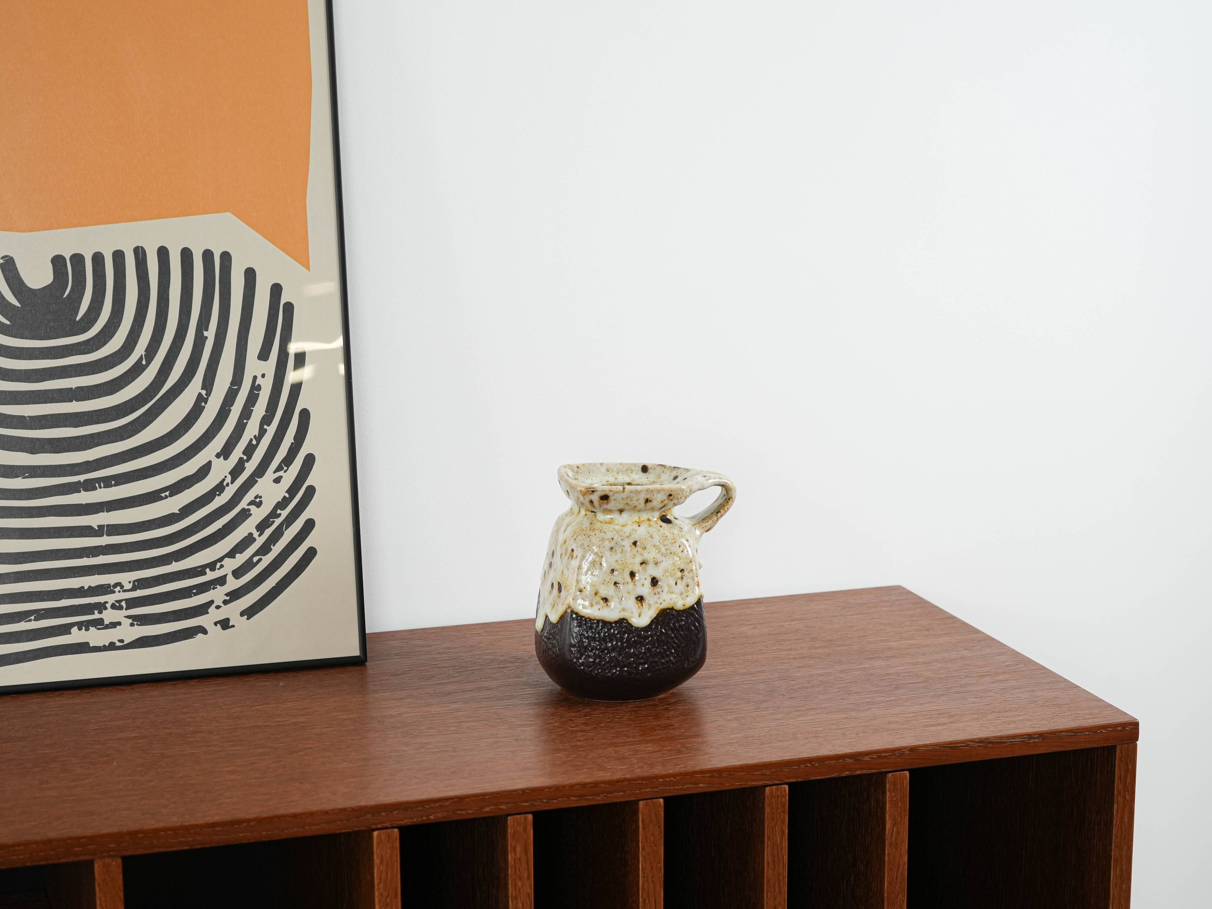 Ceramic vase with a handle, Danish design, 1960s, made in Denmark