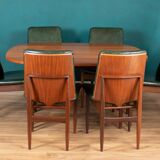 Retro Teak 1960s Elliots Of Newbury Mid Century Extending Dining Table & 6 Chairs