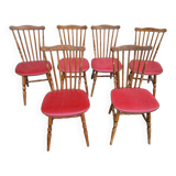 Set of 6 Baumann chairs in turned wood
