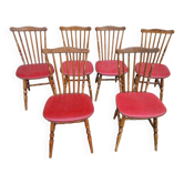 Set de 6 chaises Baumann en bois tourné