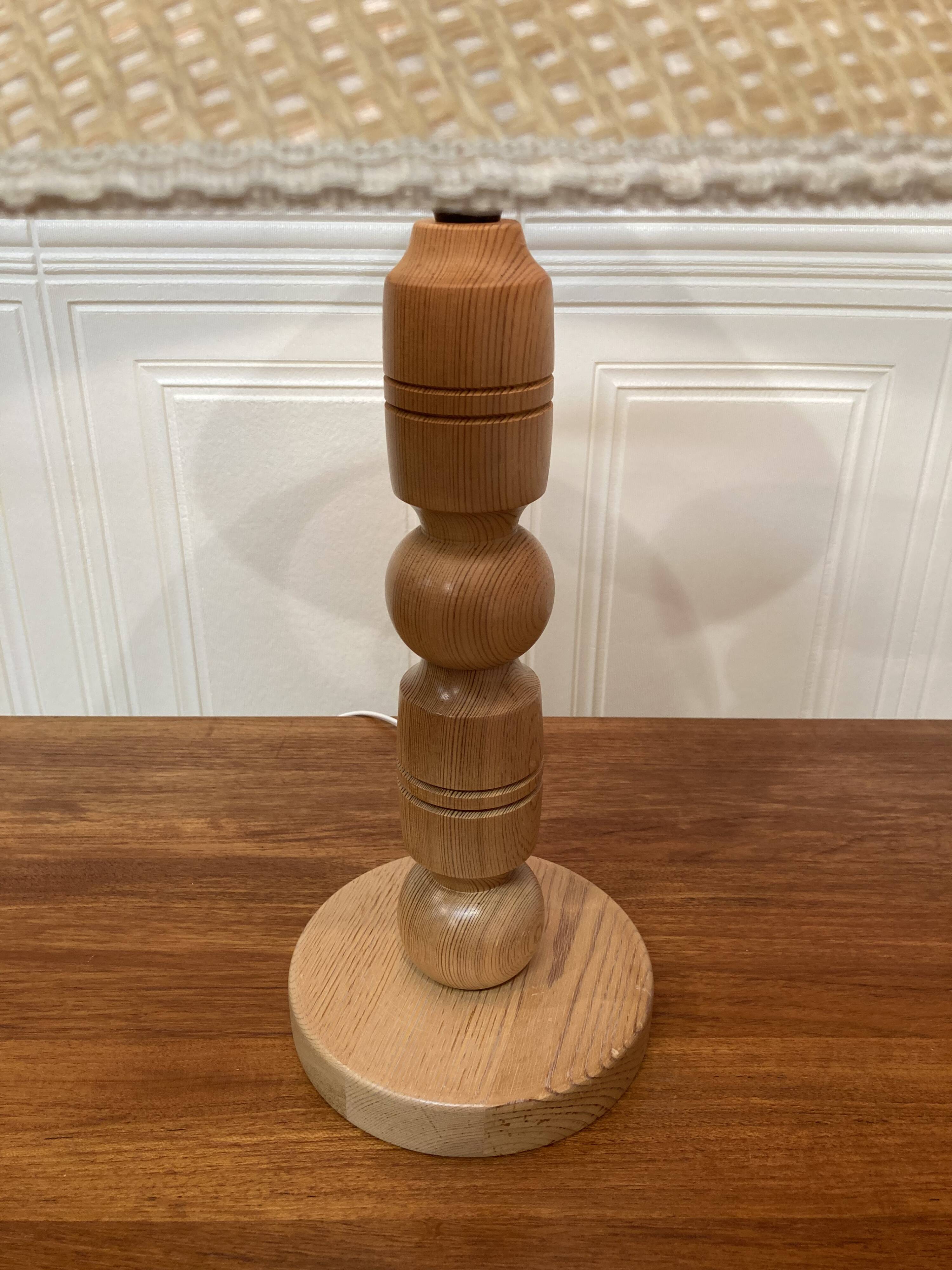 Solid wood lamp Scandinavian design 1960.