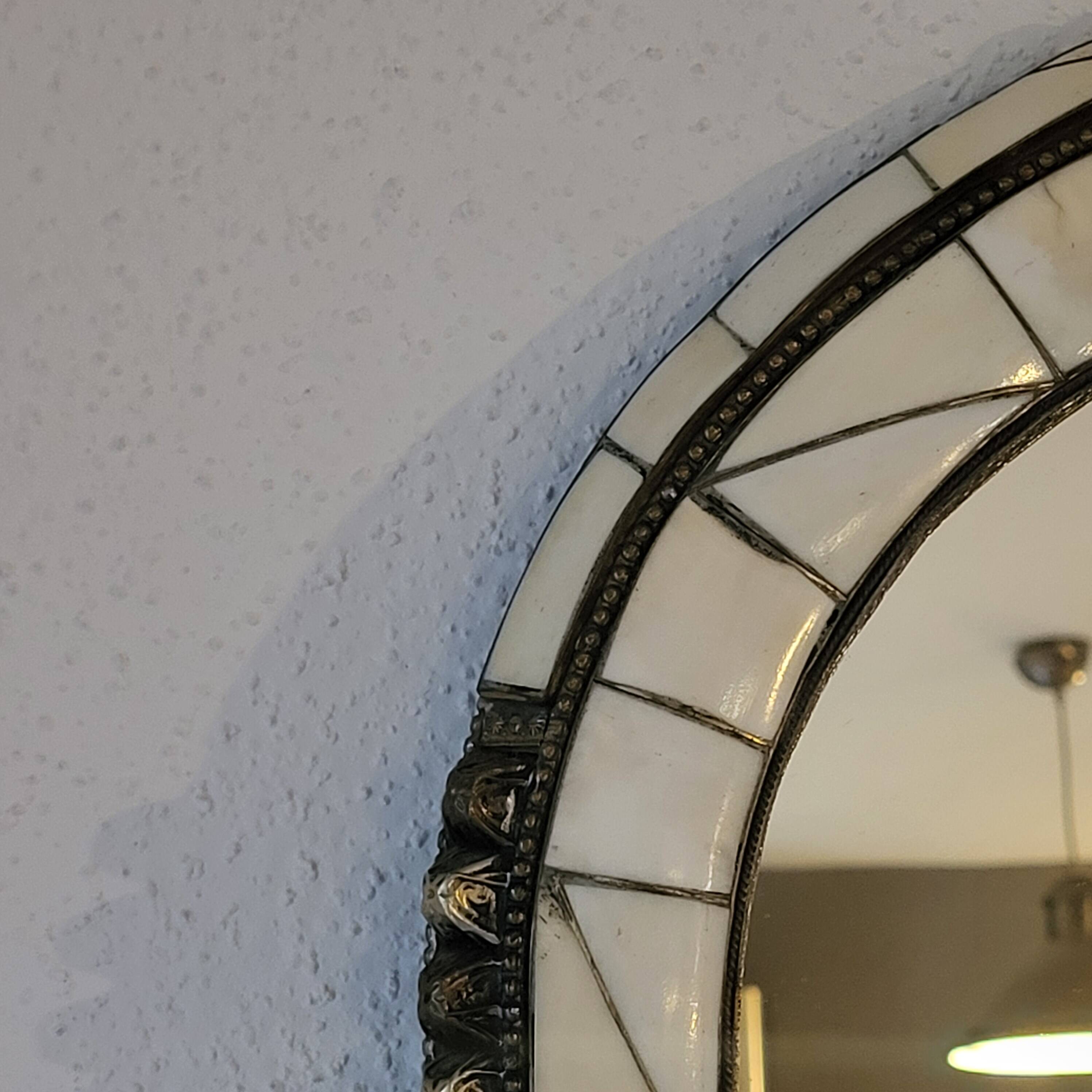 Ethnic bone and stone mirror