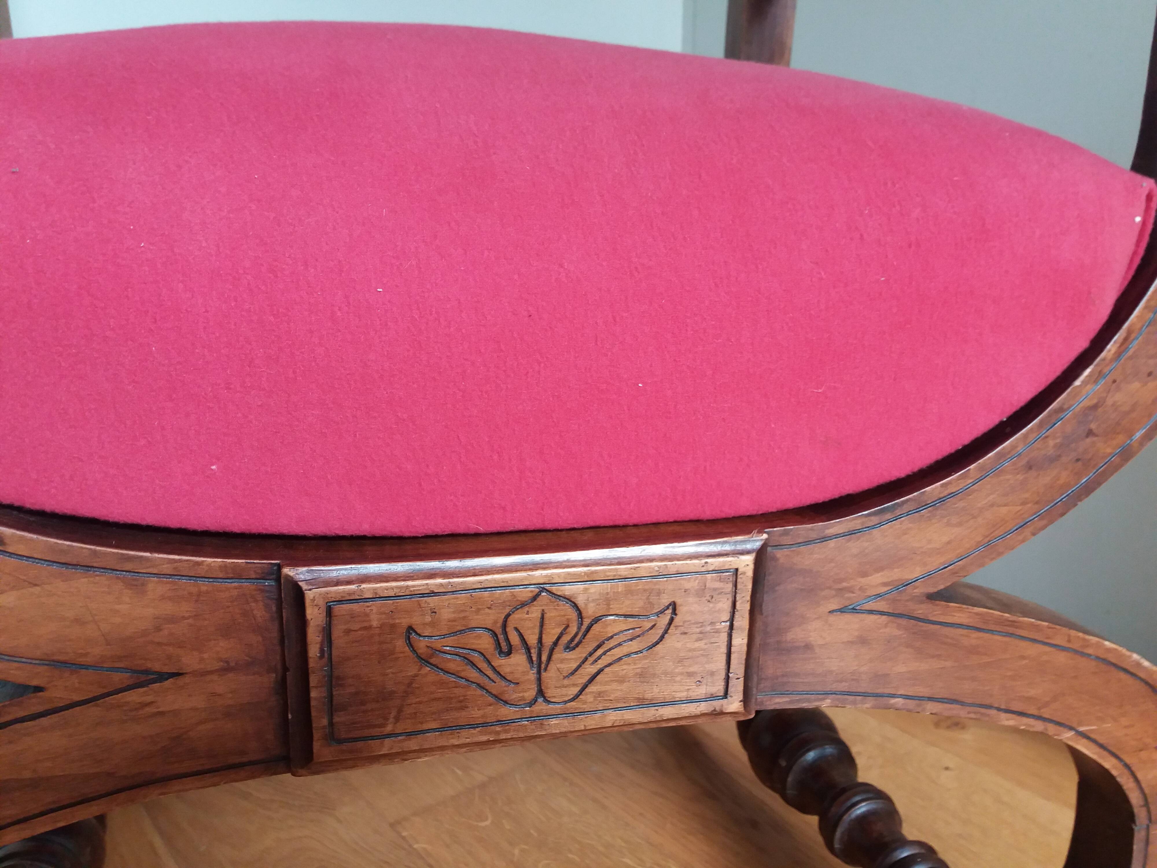 Dagobert curule armchair with chimera heads 19th century