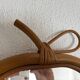 Vintage mirror 1960 apple rattan wicker bamboo - 32 x 33 cm