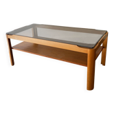 Mid-Century teak coffee table with smoked glass top by Myer