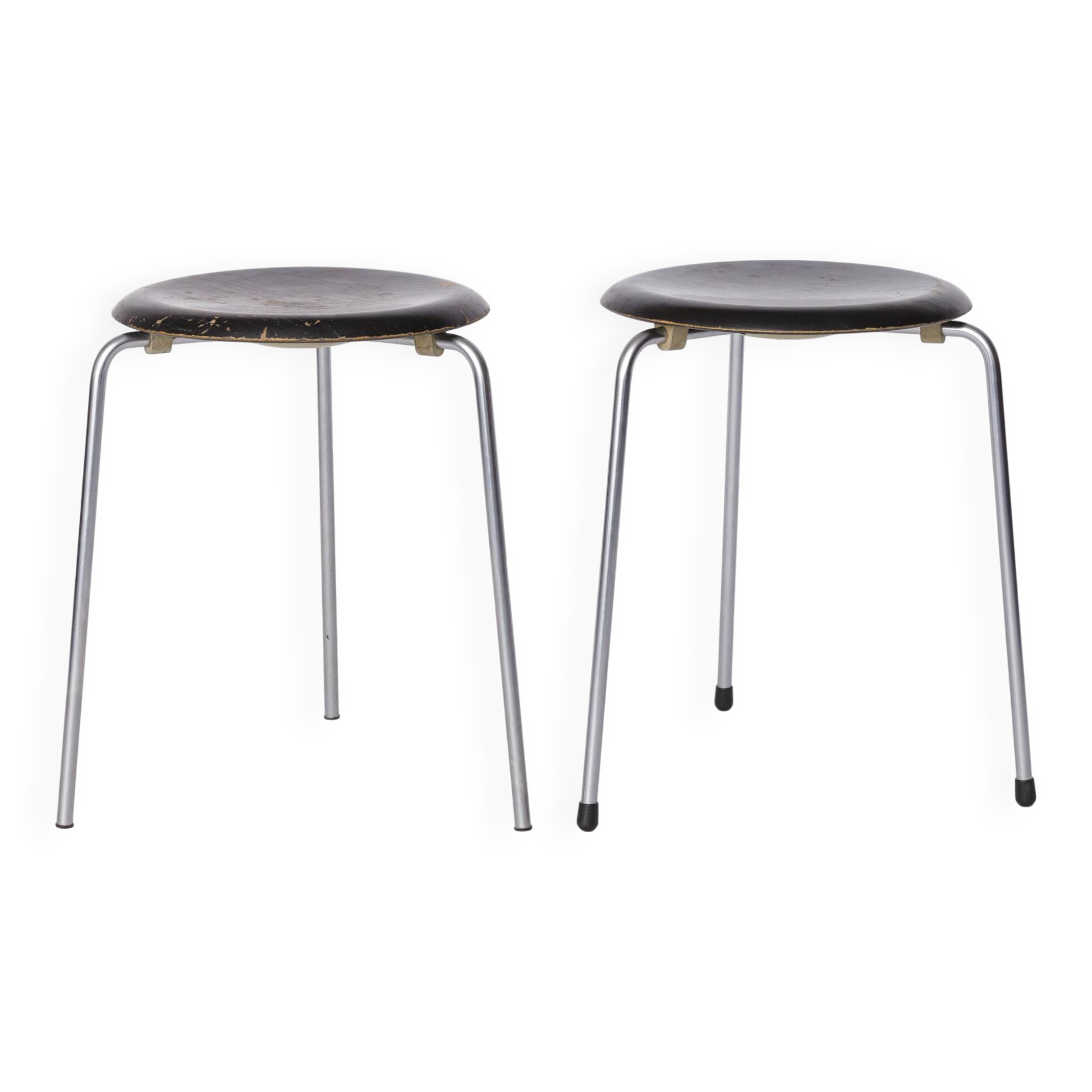 Pair of Arne Jacobsen Dot Stools 3170, 1950s Danish Design for Fritz Hansen