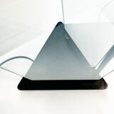 halogen floor lamp glass and metal 1980