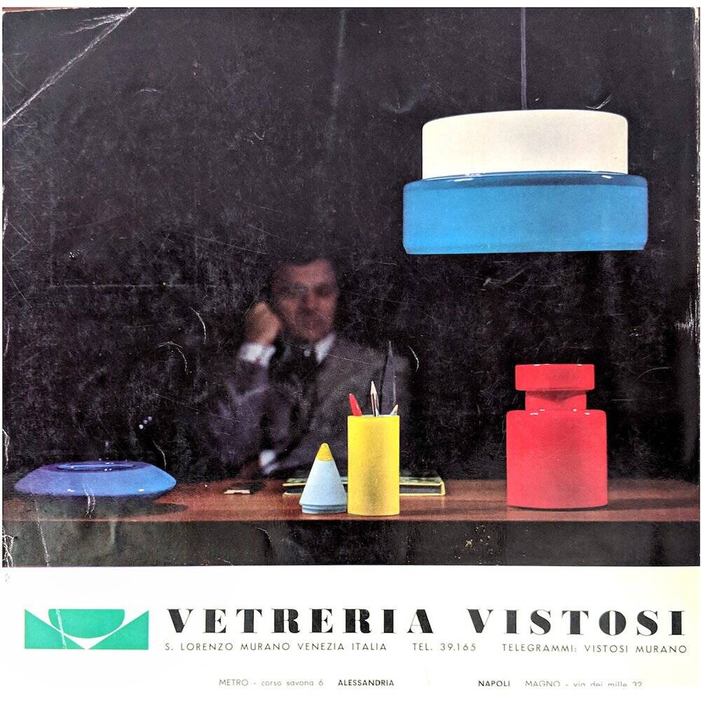 Red glass bottle by Luciano Vistosi for Vistosi, 1960s.