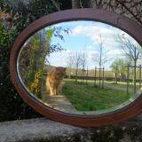 Beveled oval mirror 83x52cm