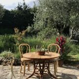 Extension rattan table circa 1960