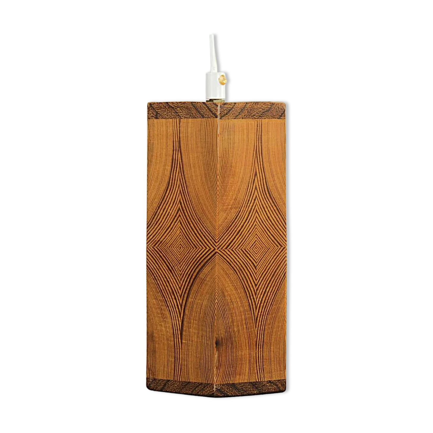 Hexagonal Pine Pendant Lamp – Sweden, 1970s
