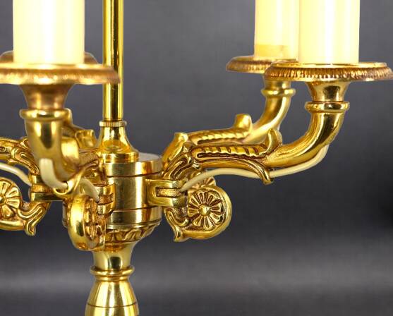 Bronze Bouillotte Lamp in Solid Empire Style Five Lights * Lucien Ga