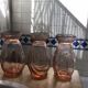 3 vases pink glass