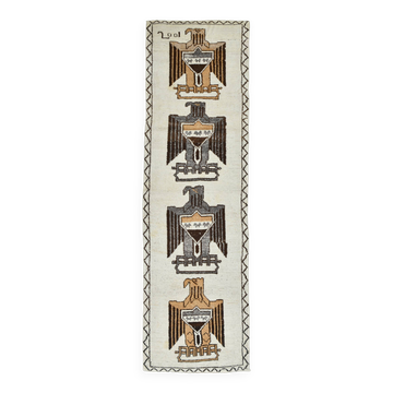 Eagle Pattern Persian Runner Rug, 110x369Cm