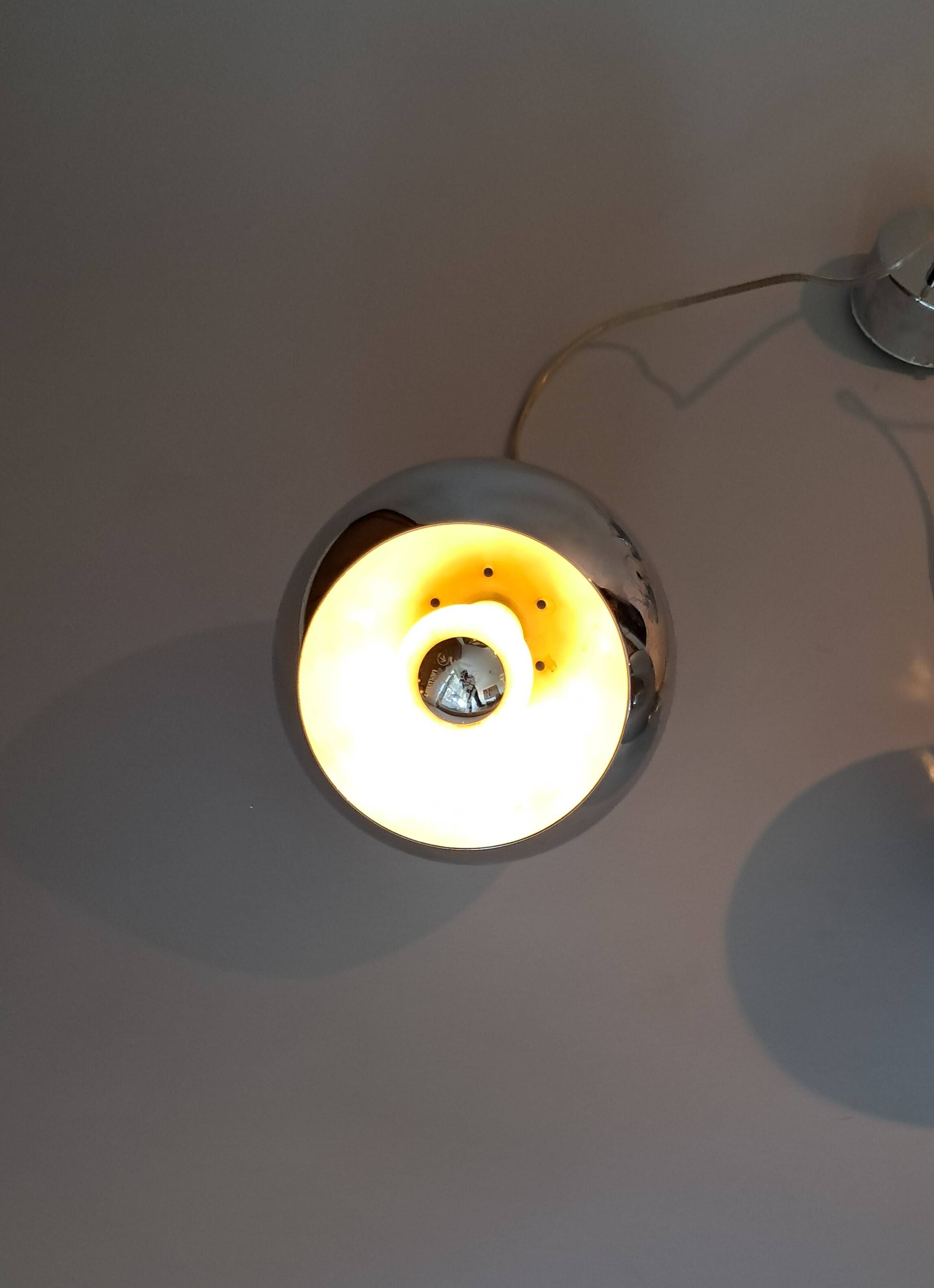 Set of 3 Benny Frandsen modular chrome pendant lights, Denmark 1970/80