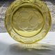 Rare Art Deco salad bowl by André Hunebelle in yellow molded pressed glass