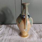 Ancien vase amphore en grès émaillé flammé
