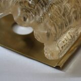 Glass and brass wall light by Carl Fagerlund for Orrefors, 1960.