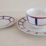 Digoin Basque tea cup, saucer and plate