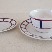 Tasse à thé, soucoupe et assiette Basque Digoin