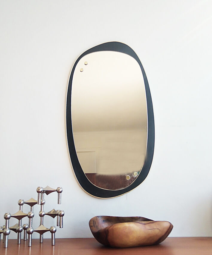 Mirror backer 1960 - black and brass 40x74cm