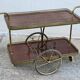 Vintage 1950s bar serving table on wheels