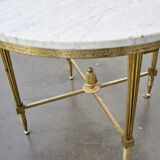 Round coffee table marble and brass