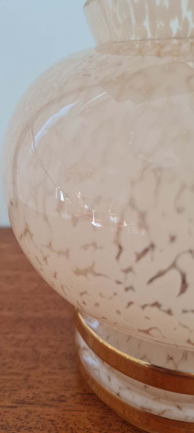 Glass vase of pink clicy 1950