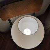 Table lamp vintage 70s plastic blue globe white opaline white