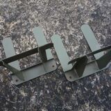 Pair of folded and riveted metal bookend, vintage 60s