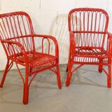 Pair of rattan chairs 1950