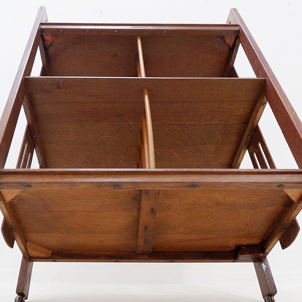 Art Deco shelf - Magazine rack on wheels