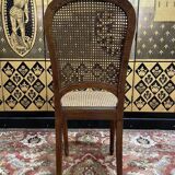 Set of 6 Louis XVI style chairs in cane - Caned