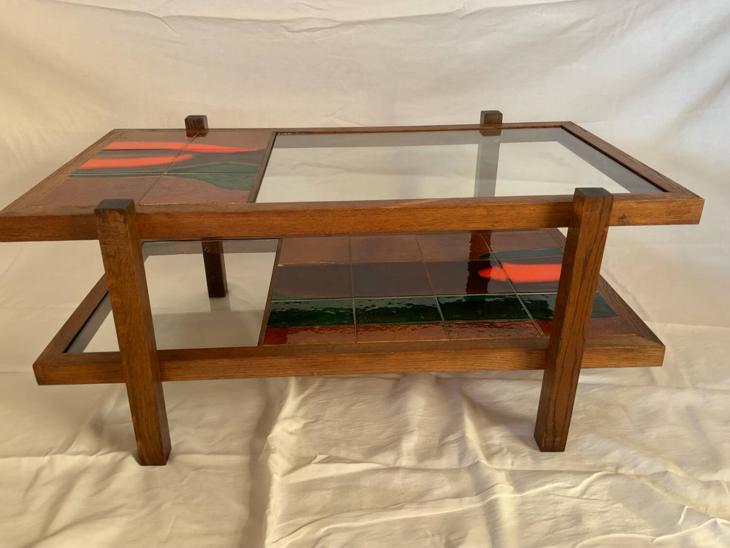 Ceramic and glass coffee table