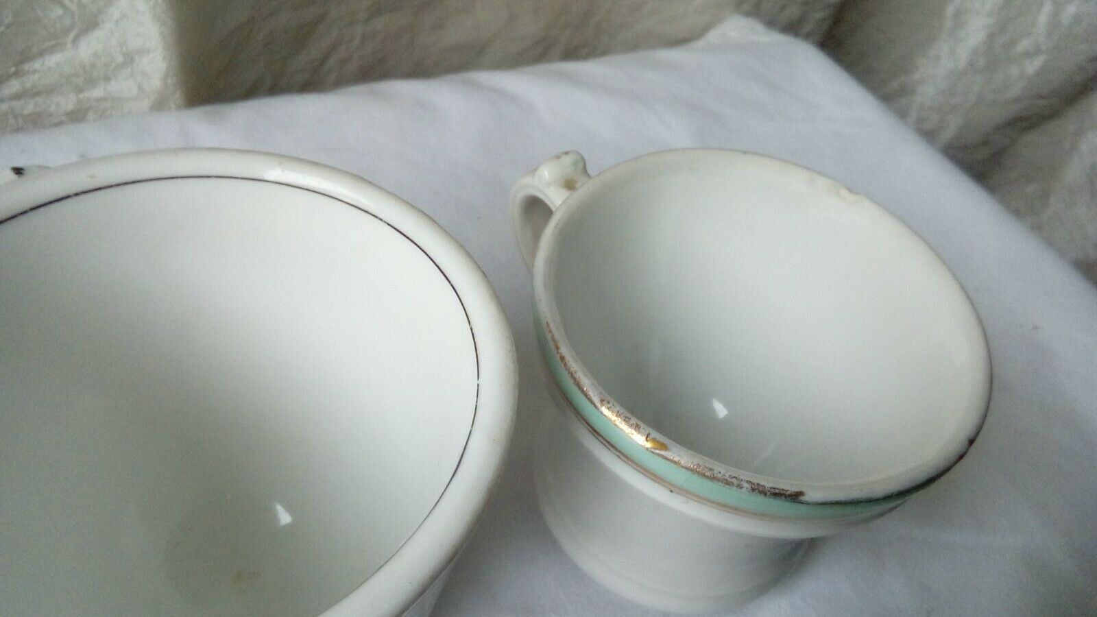 2 cups brulots in porcelain thick bistro late 19 eme