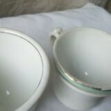 2 cups brulots in porcelain thick bistro late 19 eme