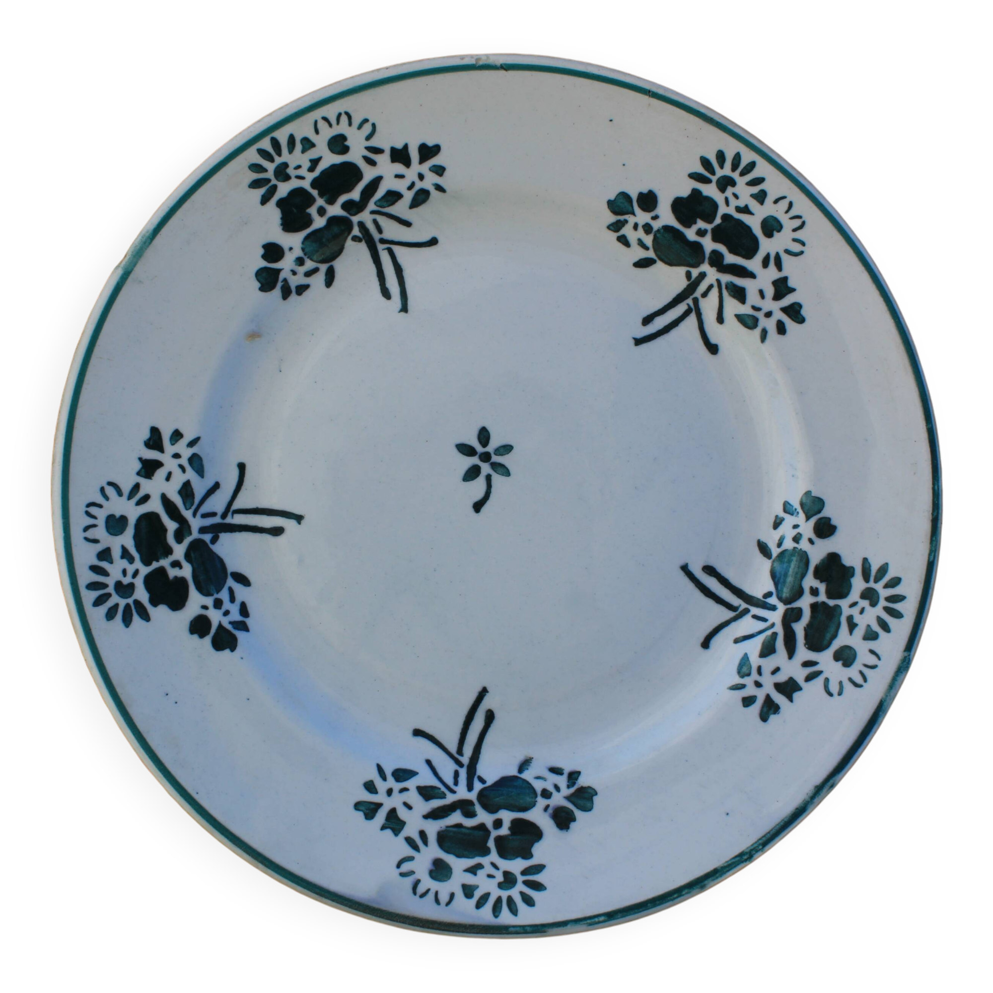 Set of 5 flat plates Faïencerie du Rhône Labrut Frères