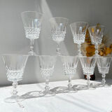 9 white wine glasses cristal d'Arques model tuileries